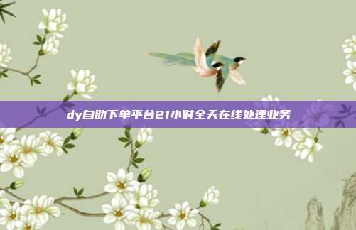 dy自助下单平台21小时全天在线处理业务