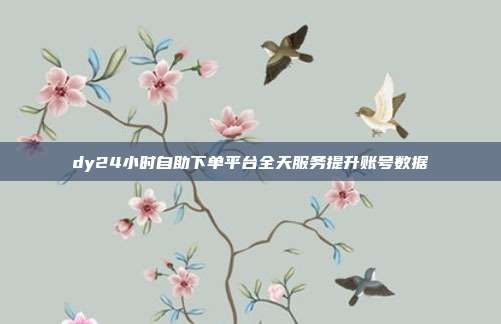 dy24小时自助下单平台全天服务提升账号数据