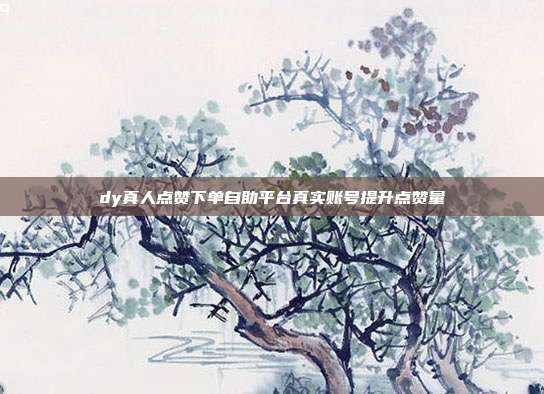 dy真人点赞下单自助平台真实账号提升点赞量