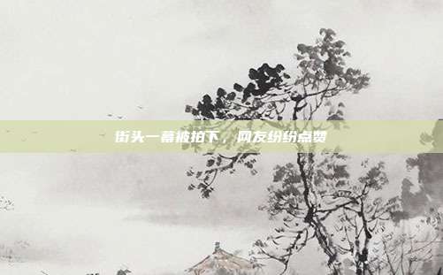 街头一幕被拍下，网友纷纷点赞