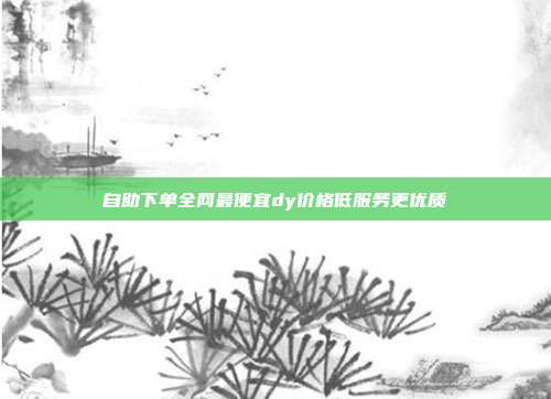 自助下单全网最便宜dy价格低服务更优质