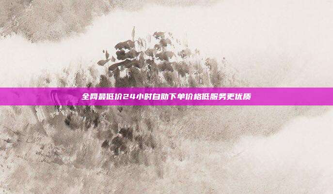全网最低价24小时自助下单价格低服务更优质