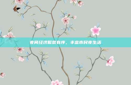 夜间经济繁荣有序，丰富市民夜生活