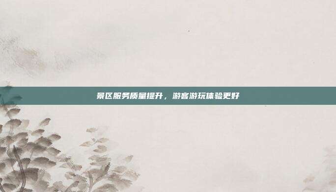 景区服务质量提升，游客游玩体验更好