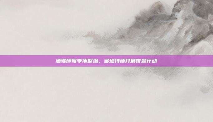 酒驾醉驾专项整治,多地持续开展夜查行动