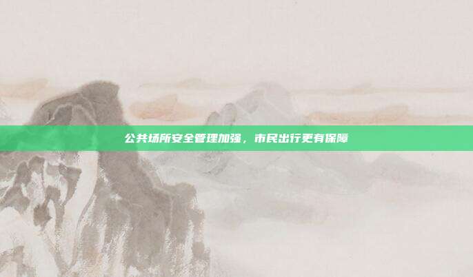 公共场所安全管理加强,市民出行更有保障