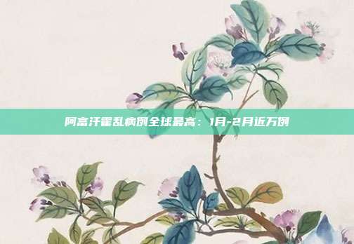 阿富汗霍乱病例全球最高：1月-2月近万例