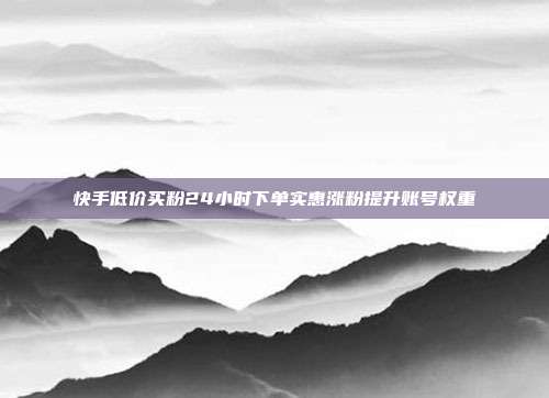 快手低价买粉24小时下单实惠涨粉提升账号权重