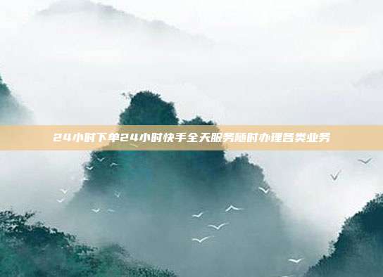 24小时下单24小时快手全天服务随时办理各类业务