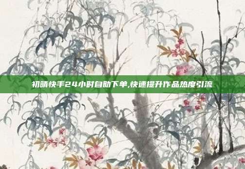 初晴快手24小时自助下单,快速提升作品热度引流