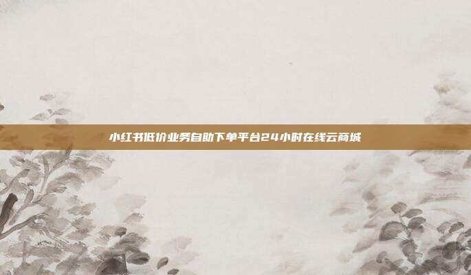 小红书低价业务自助下单平台24小时在线云商城