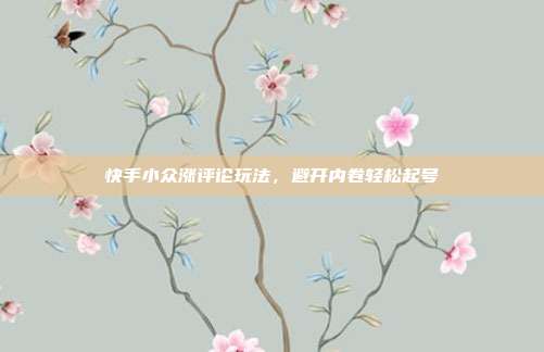 快手小众涨评论玩法，避开内卷轻松起号