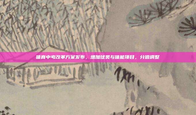 体育中考改革方案发布,增加球类与体能项目,分值调整