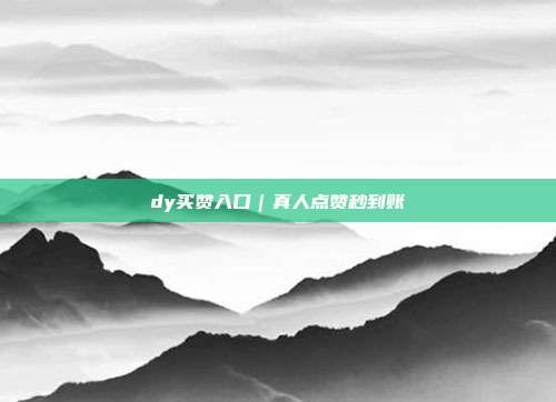 dy买赞入口|真人点赞秒到账