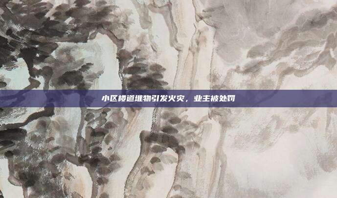 小区楼道堆物引发火灾,业主被处罚