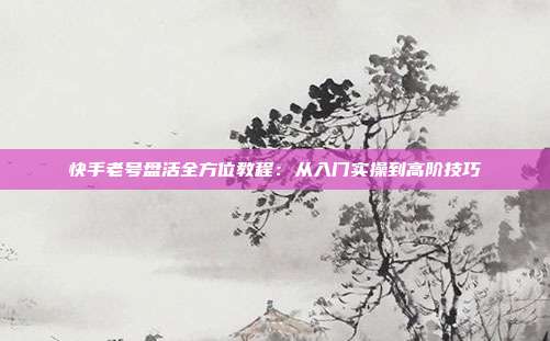 快手老号盘活全方位教程:从入门实操到高阶技巧