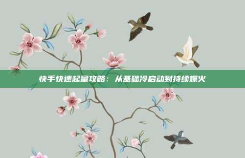 快手快速起量攻略:从基础冷启动到持续爆火