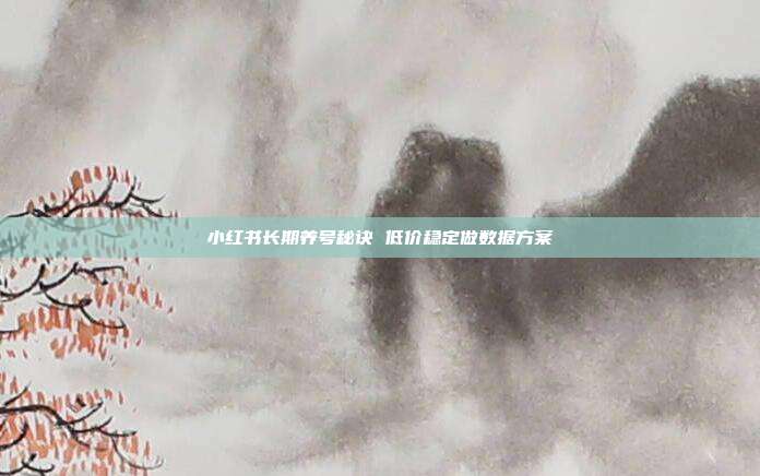小红书长期养号秘诀 低价稳定做数据方案