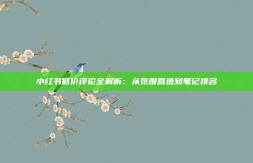 小红书低价评论全解析：从氛围营造到笔记排名