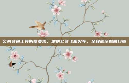 公共交通工具防疫要求：地铁公交飞机火车，全程规范佩戴口罩