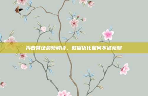 抖音算法最新解读，数据优化如何不被检测