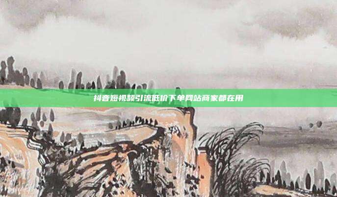 抖音短视频引流低价下单网站商家都在用