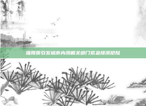 强降雨引发城市内涝相关部门紧急排涝抢险