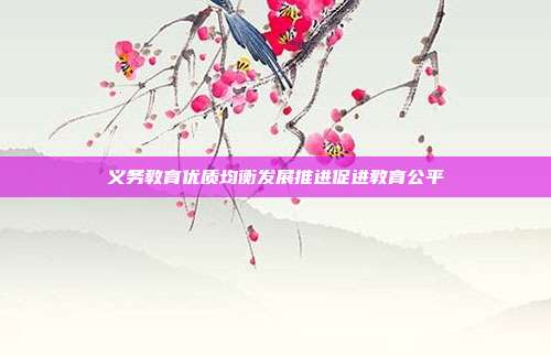 义务教育优质均衡发展推进促进教育公平