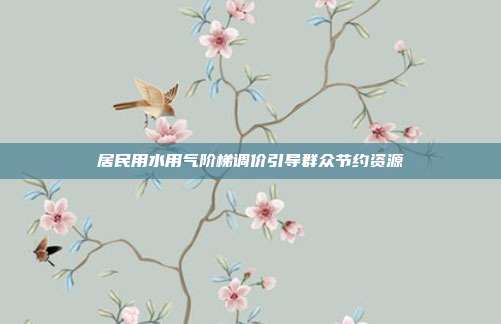 居民用水用气阶梯调价引导群众节约资源