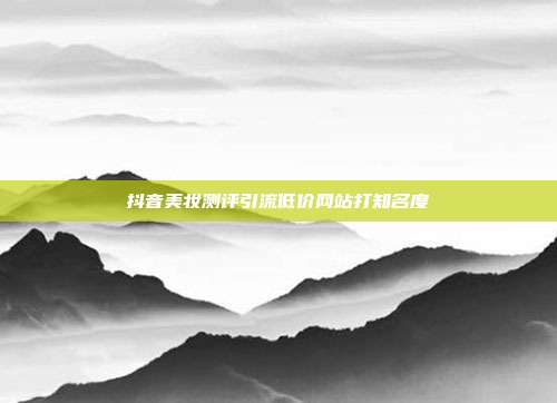 抖音美妆测评引流低价网站打知名度