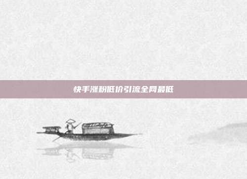快手涨粉低价引流全网最低