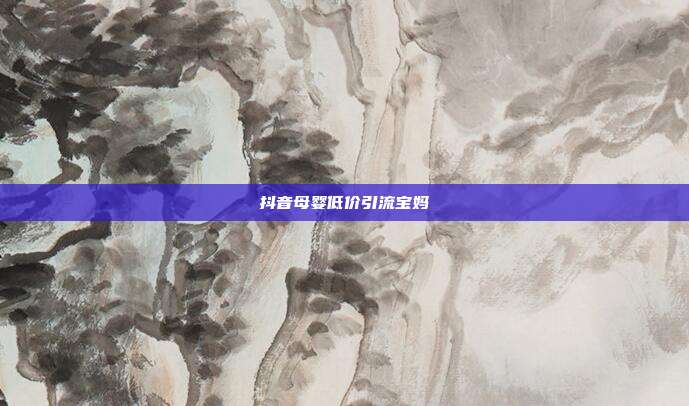 抖音母婴低价引流宝妈