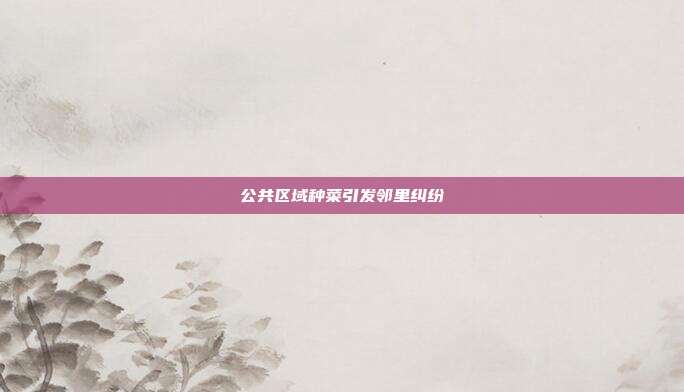 公共区域种菜引发邻里纠纷