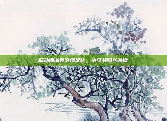 移动端浏览习惯优化,小红书粉丝激增