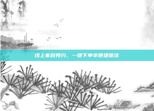 线上家政预约，一键下单享便捷保洁