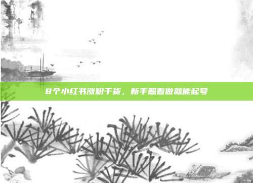 8个小红书涨粉干货,新手照着做就能起号