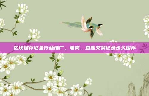 区块链存证全行业推广,电商、直播交易记录永久留存