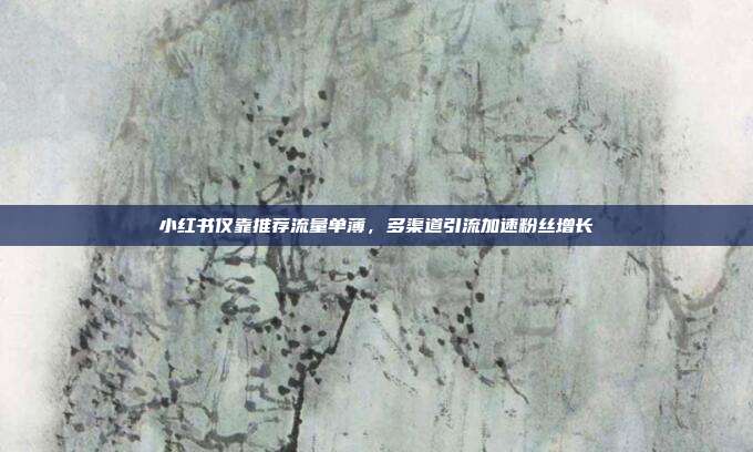 小红书仅靠推荐流量单薄，多渠道引流加速粉丝增长