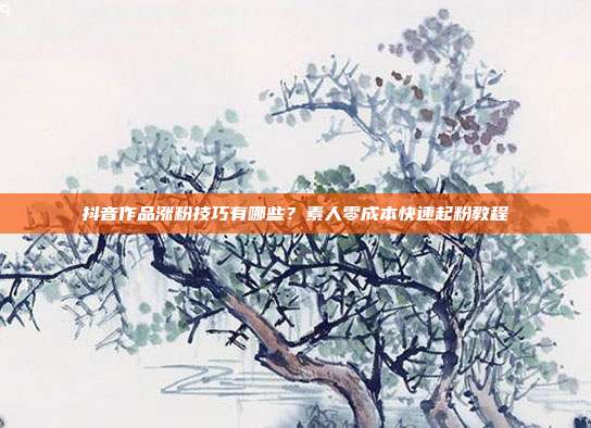 抖音作品涨粉技巧有哪些?素人零成本快速起粉教程