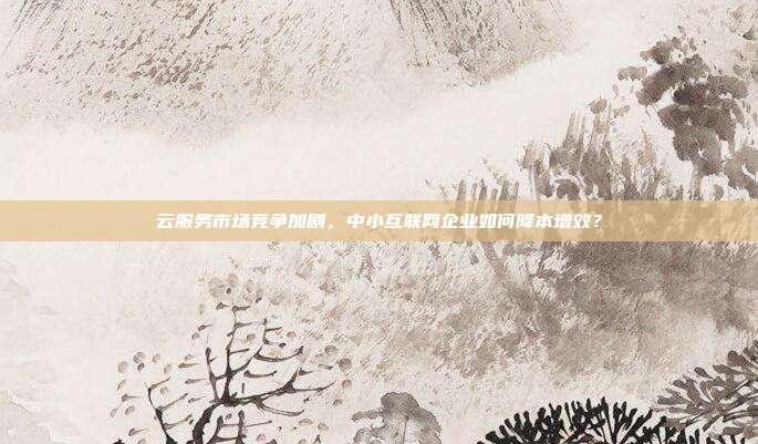 云服务市场竞争加剧，中小互联网企业如何降本增效？