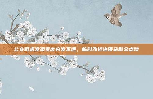 公交司机发现乘客突发不适,临时改道送医获群众点赞