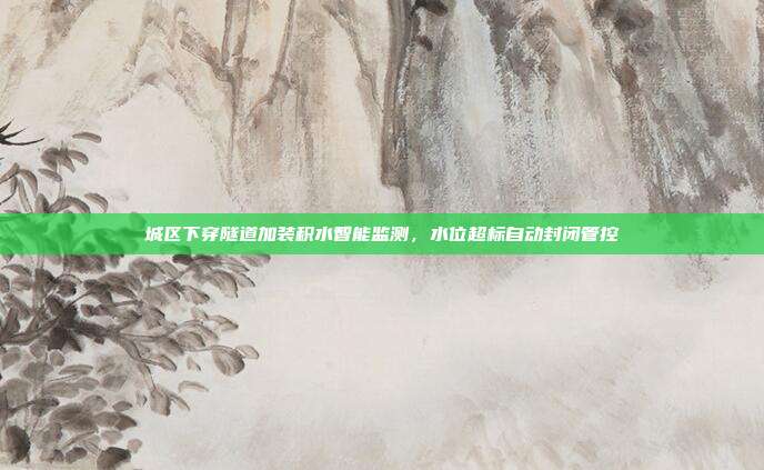 城区下穿隧道加装积水智能监测，水位超标自动封闭管控
