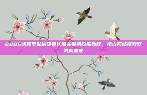 2026视频号私域吸赞长尾关键词挖掘教程，抢占同城搜索涨赞流量池