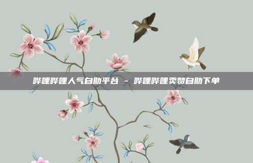 哔哩哔哩人气自助平台 - 哔哩哔哩卖赞自助下单