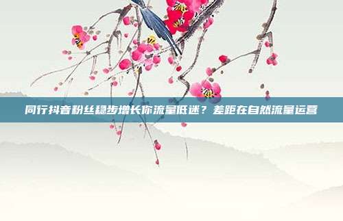 同行抖音粉丝稳步增长你流量低迷？差距在自然流量运营