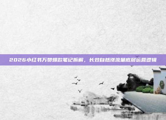 2026小红书万赞爆款笔记拆解，长效自然涨流量底层运营逻辑