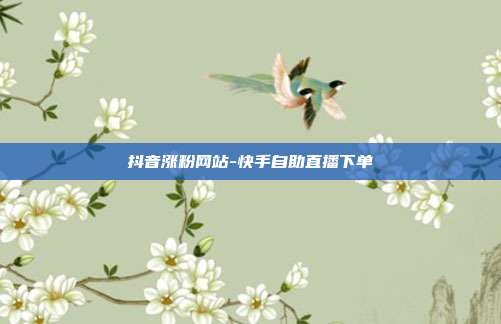 抖音涨粉网站-快手自助直播下单