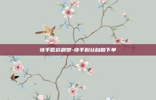 快手低价刷赞-快手粉丝自助下单