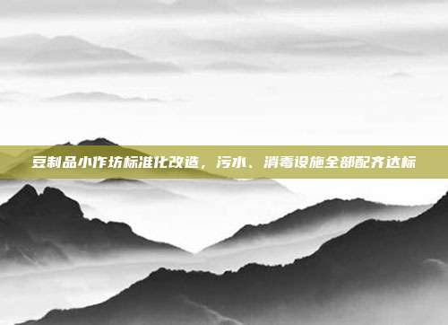 豆制品小作坊标准化改造,污水、消毒设施全部配齐达标