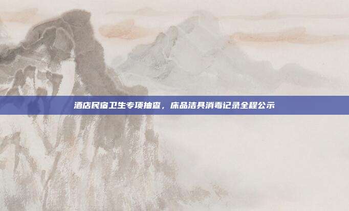 酒店民宿卫生专项抽查,床品洁具消毒记录全程公示